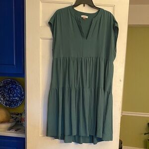 Calvin Klein Teal Sleeveless Tiered Dress